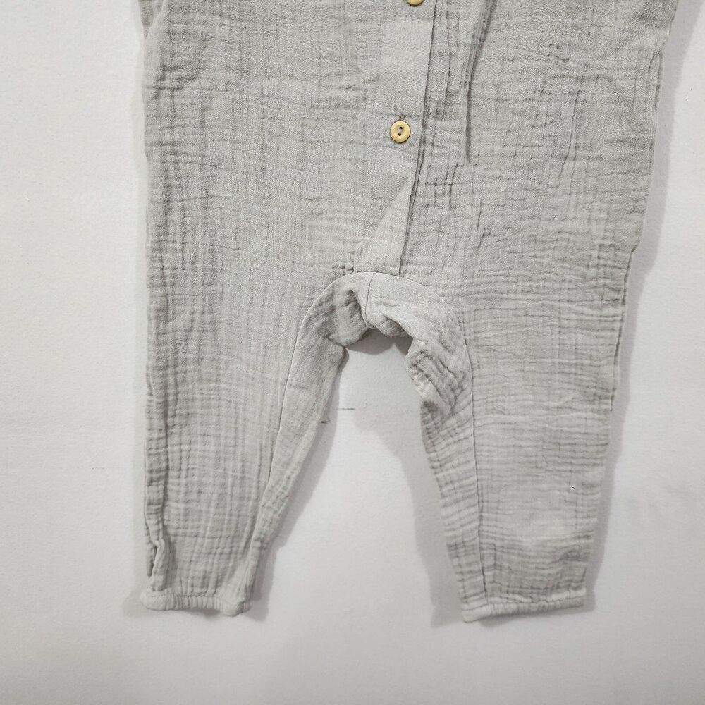 H&M Cotton Romper Suit Muslin Light Dusky Green One-Piece NWT Baby Size 2T - Picture 4 of 15